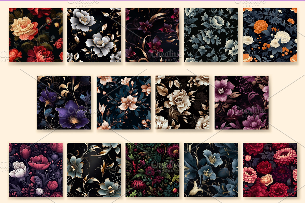 Floral Seamless Patterns 11., a Pattern Graphic by KENO Mascots (Photo 3 of 8)