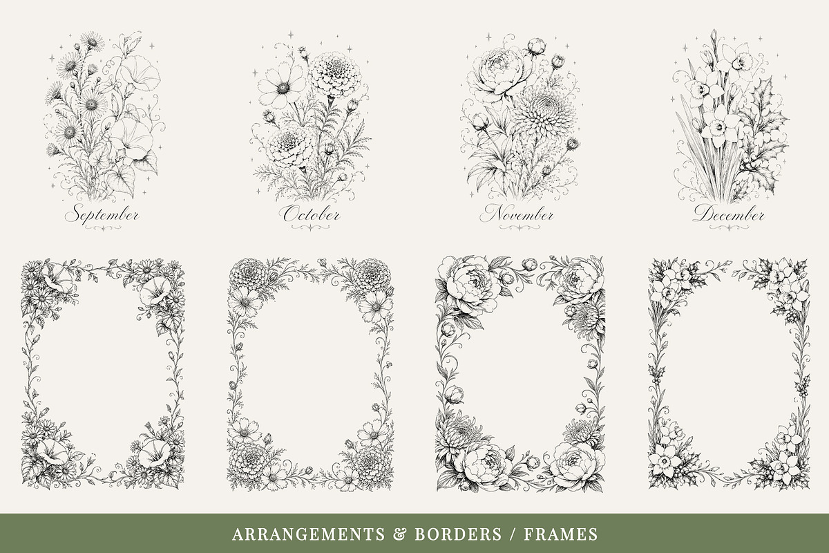 Birth Month Flowers Illustrations, a Decorative Illustration by AW Studios (Photo 4 of 9)