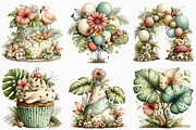 Tropical Lush Green Birthday Clipart, an Illustration by Craft Nest (Thumbnail 5 of 12)