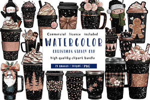 christmas stanly cup clipart, an Illustration by CreationArt