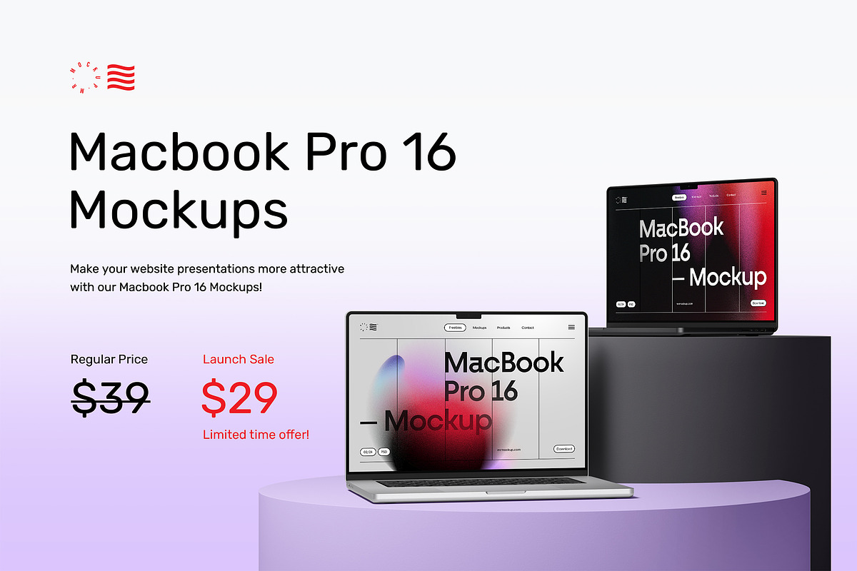 MacBook Pro 16 Mockups + Clay Style, a Mac Mockup by Mr.Mockup™ (Photo 2 of 15)