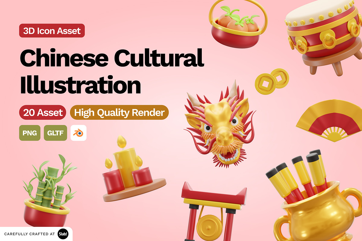 3D Chinese Cultural Illustration, an Object 3D Model by SLAB! Design (Photo 1 of 4)