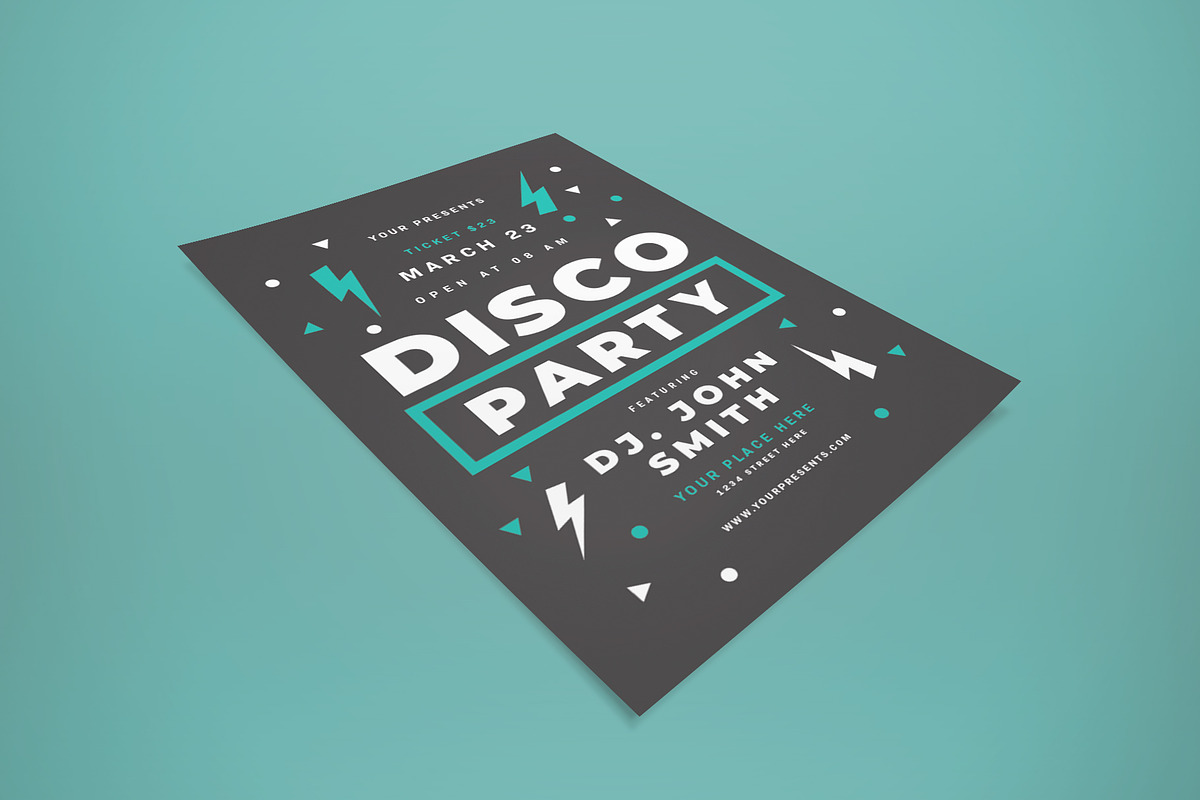 Disco Party Flyer, a Flyer Template by lilyshop (Photo 2 of 2)