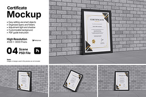 Certificate Mockup Bundle Set, a Merchandise Mockup by Rielismee