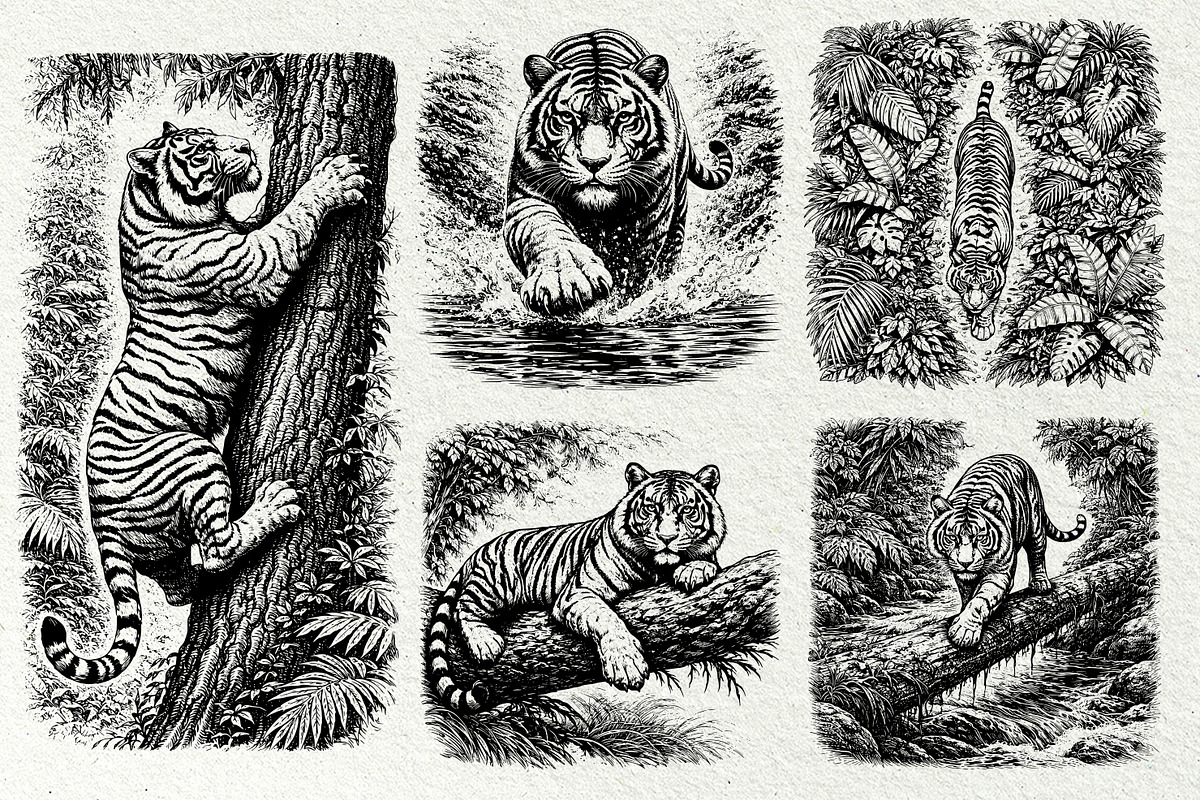 Jungle Tiger SVG Graphics, an Animal Illustration by DENIDigitalArtSudio (Photo 5 of 8)
