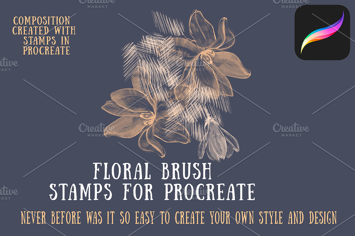 Floral Brush stamps for Procreate, a Brush Add-On by Graphics Resources (Photo 7 of 15)