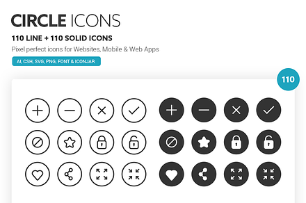 Circle Icons, a Solid Icon by Vectopus.com
