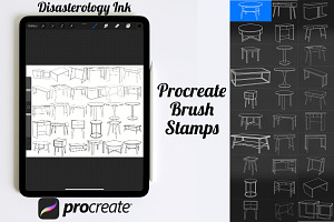Desk Table Furniture Set 1 Procreate