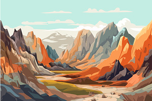 Background Colorful Stone Mountains