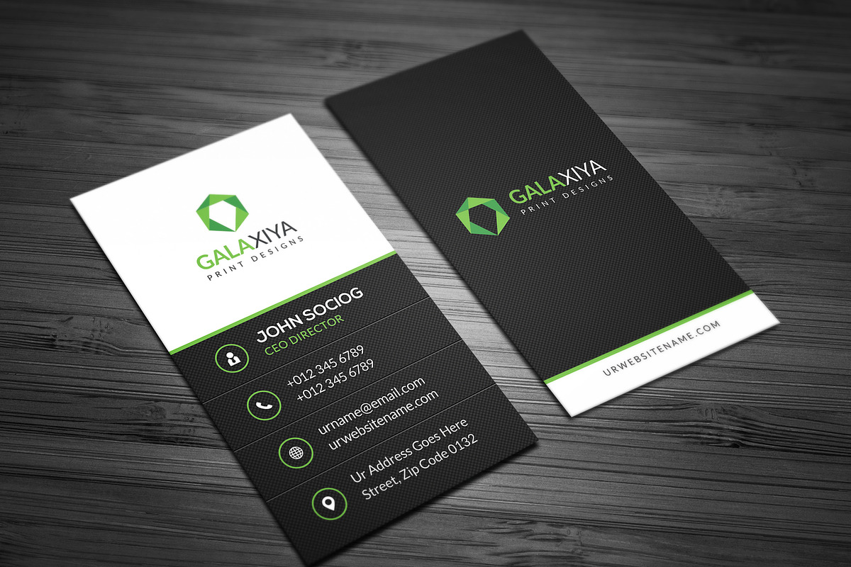 Modern Vertical Business Cards, a Business Card Template by Galaxiya (Photo 3 of 8)