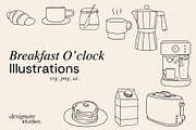 Breakfast O'clock Illustrations, a Decorative Illustration by ginni illustrations (Thumbnail 1 of 5)