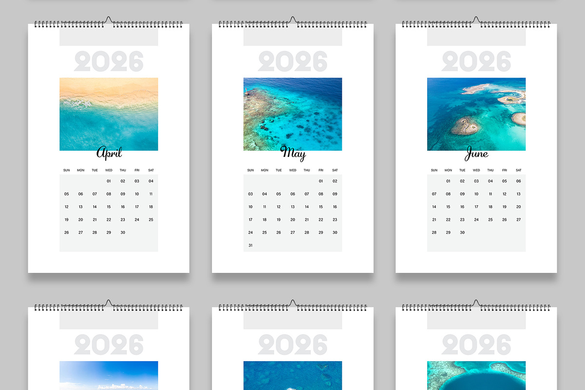 Minimal Wall Calendar 2026 Template preview 3