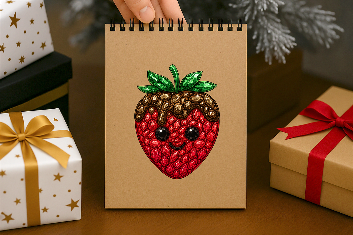 Faux Rhinestone Strawberry PNG
