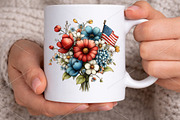 4th of July Patriotic Bouquet, a Seasonal Illustration by Canvas Craft (Thumbnail 6 of 7)
