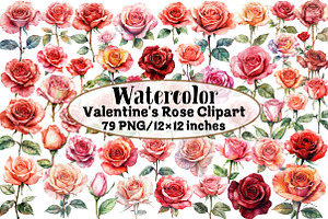 Valentine's Rose Clipart, an Illustration by Design Market