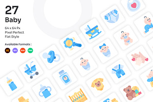 Baby Icons Set - Flat, an Icon by Kmg Design