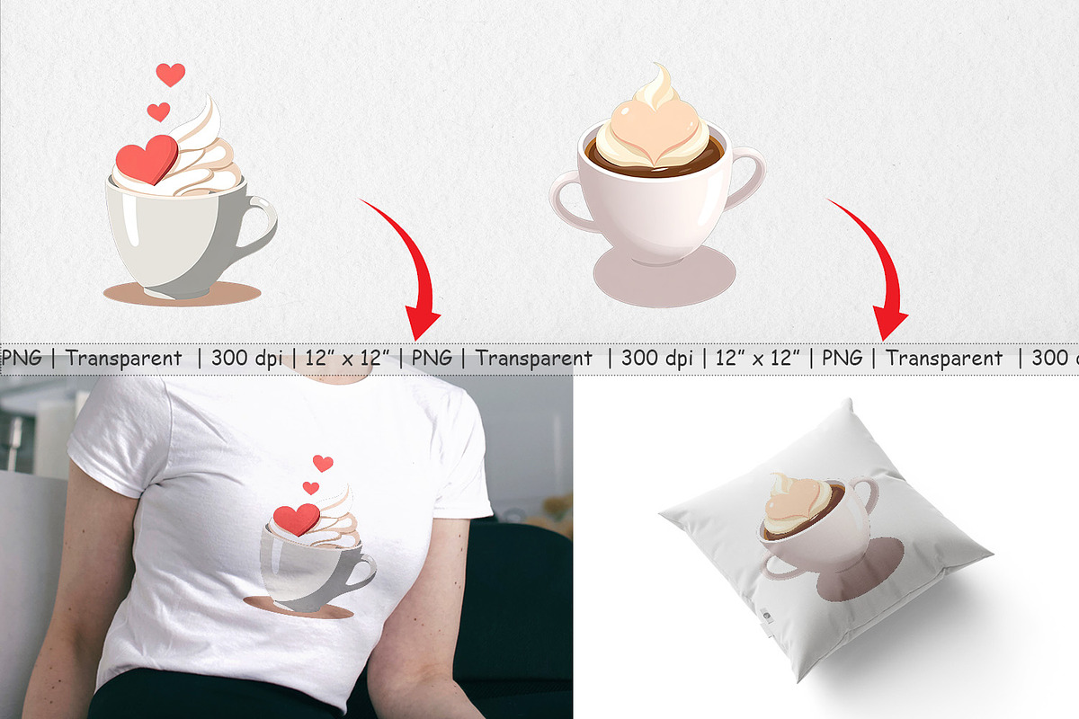 Heart Coffee Clipart, a Graphic by Artnoy (Photo 3 of 5)