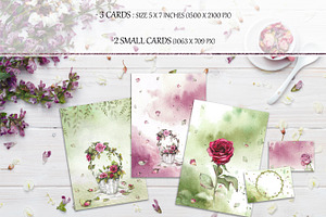 Vintage Watercolor Elements Set