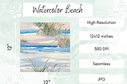 Watercolor Beach Seamless Print, a Pattern Graphic by Paper & Pattern Studio (Thumbnail 4 of 9)