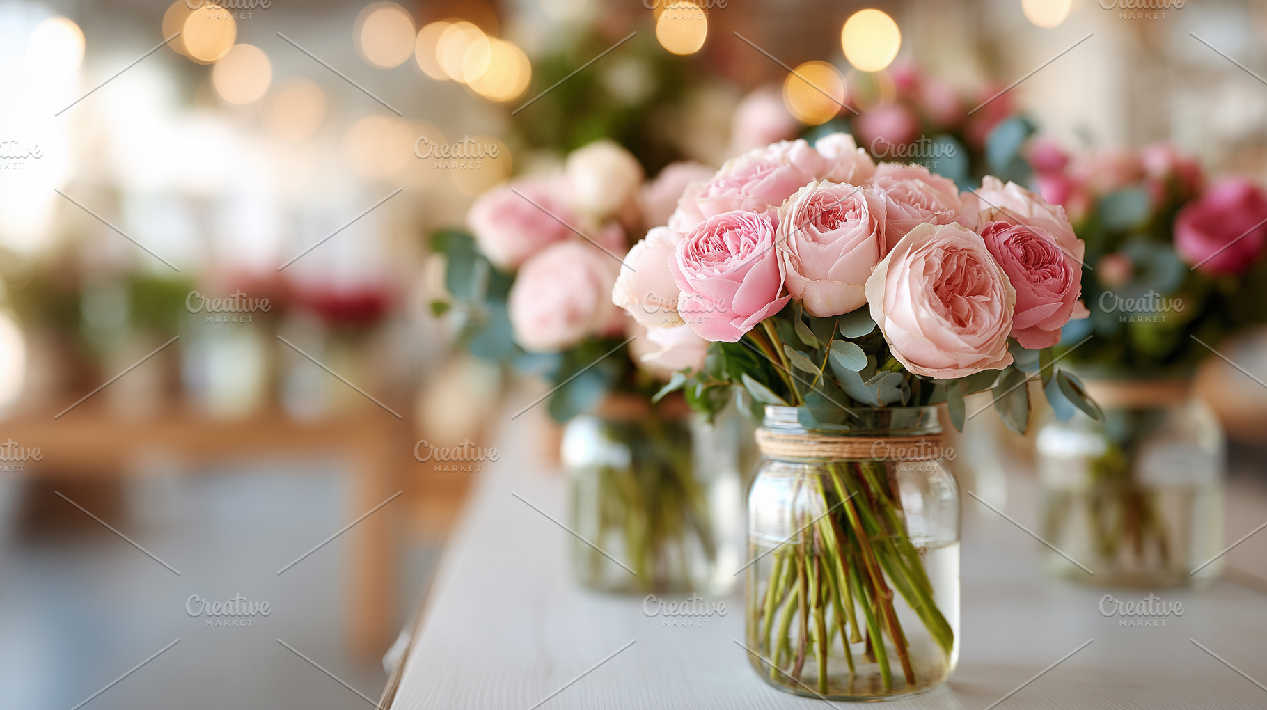Delicate bouquet of pink roses, a Nature Photo by MistyDay