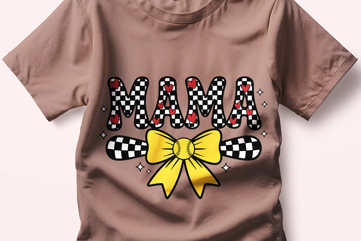 MAMA T Shirt Design, Retro Softball, a Sport Illustration by Unique Design Team (Photo 5 of 7)