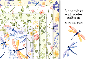 Digital paper, patterns wild flowers