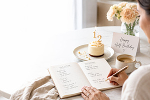 Half birthday celebration setup with, a Photo by Dvoevnore photos