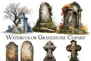 Watercolor Gravestone Clipart, an Object Graphic by ArtisticTimberStudio (Thumbnail 2 of 2)
