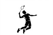 60 Badminton Player Smash Silhouette, a Person Illustration by Amazin_art (Thumbnail 41 of 42)
