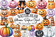 Halloween Pumpkins Clipart, an Illustration by Designking (Thumbnail 1 of 4)
