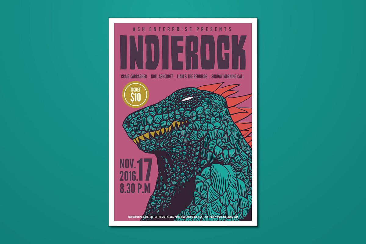 Hand Drawn Monster Rock Music Flyer, a Flyer Template by ashenterprise (Photo 1 of 3)