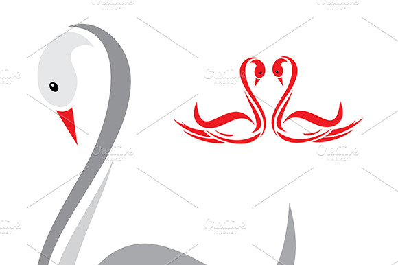 Vector Image Of An Swans