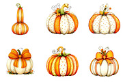 Watercolor Pumpkin Clipart Set, a Seasonal Illustration by CreationArt (Thumbnail 4 of 5)
