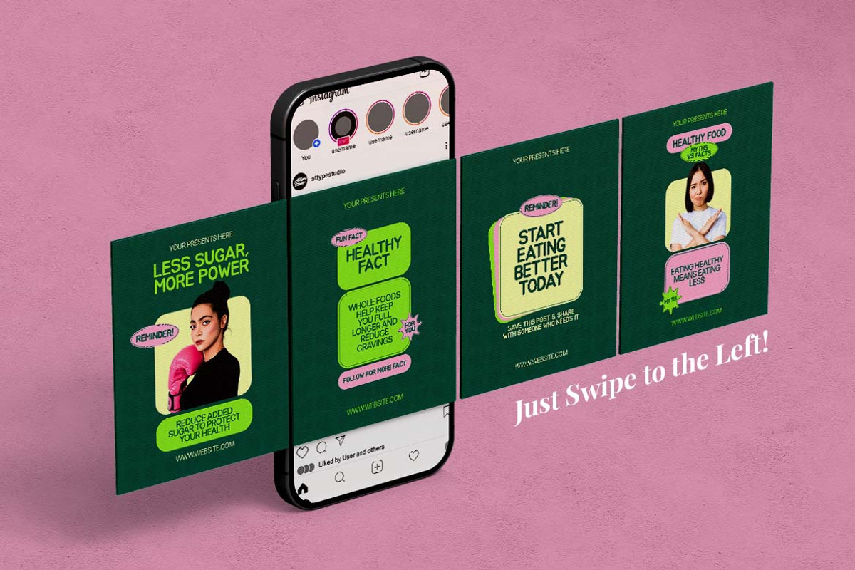 Healthy Food Instagram Carousel & Ca, a Social Media Template by Attype (Photo 3 of 5)