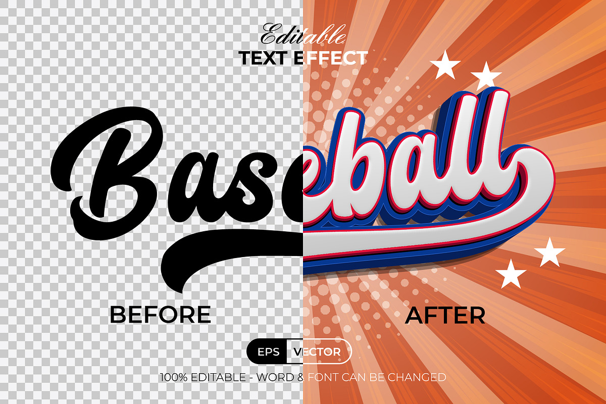 Baseball Text Effect 3D Style, a Layer Style Add-On by Mockmenot (Photo 2 of 3)