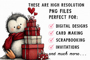Whimsical Valentine Penguin Clipart, an Illustration by Libby Wishes (Thumbnail 4 of 6)