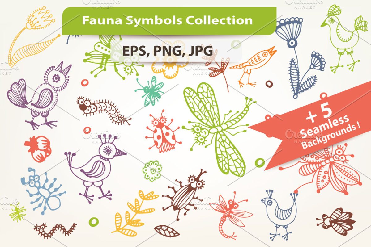 Fauna Artistic Symbols + Patterns, a Pattern Graphic by Janna Millionnaya (Photo 2 of 2)