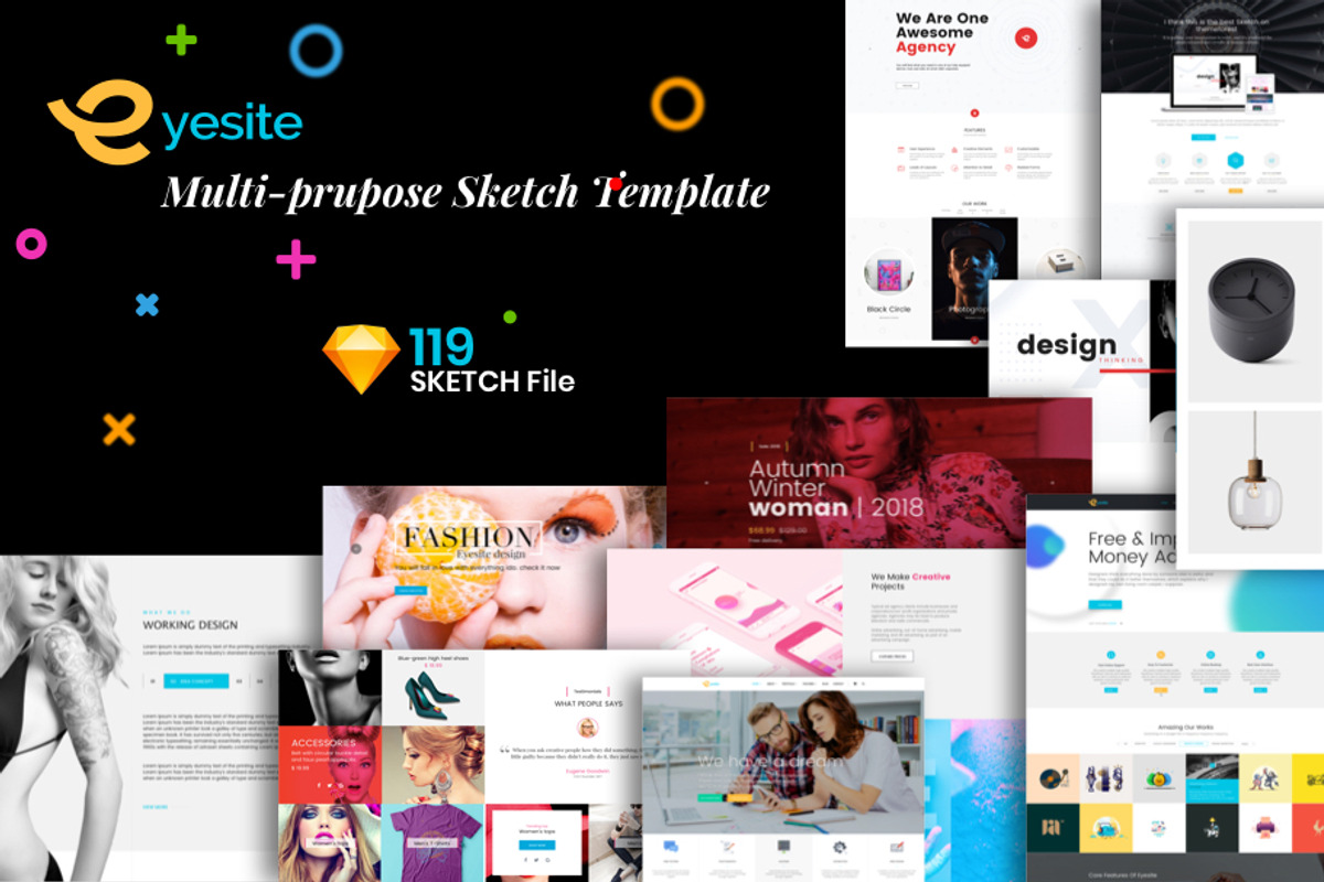 Multi-Prupose Sketch Template UI Kit, an UI Kit Template by App for Mobile & Website (Photo 1 of 21)