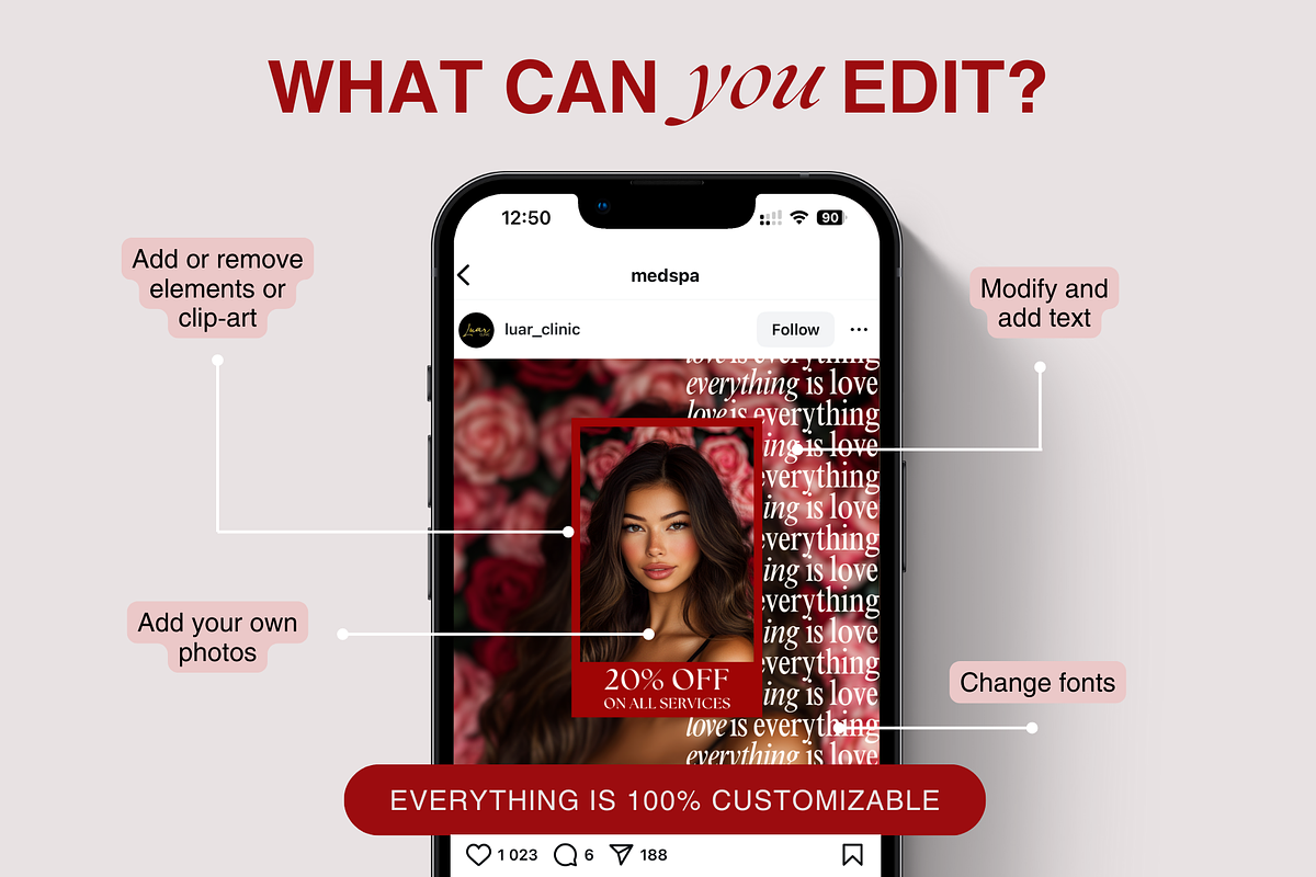 Brows & Lashes Instagram Templates, a Social Media Template by DesignsbyMariaStudio (Photo 6 of 10)