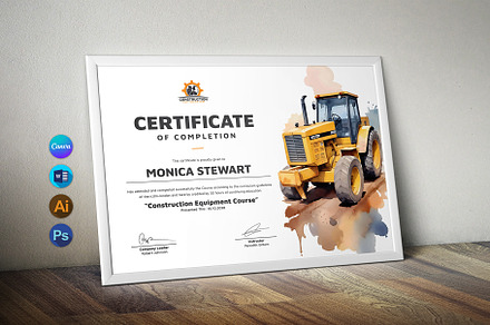 Equipment Operator Certificate, a Stationery Template by DesignDevisers