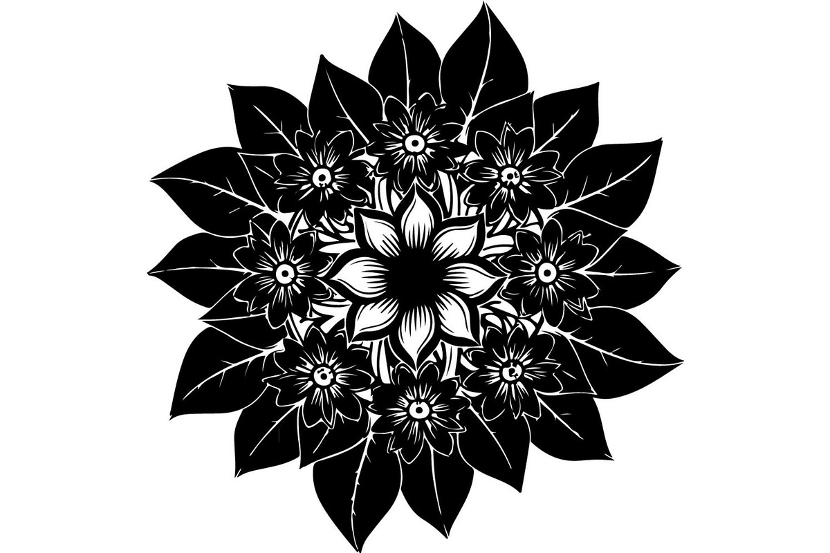 Round Floral Mandala Bundle, a Decorative Illustration by Designer_Momina (Photo 14 of 19)