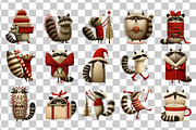 Christmas Raccoon PNG Clipart, a Seasonal Illustration by Nicolle's Colorful Art (Thumbnail 3 of 4)
