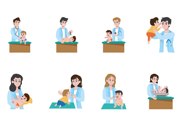 Baby Doctor Checkup Illustration Set preview 2