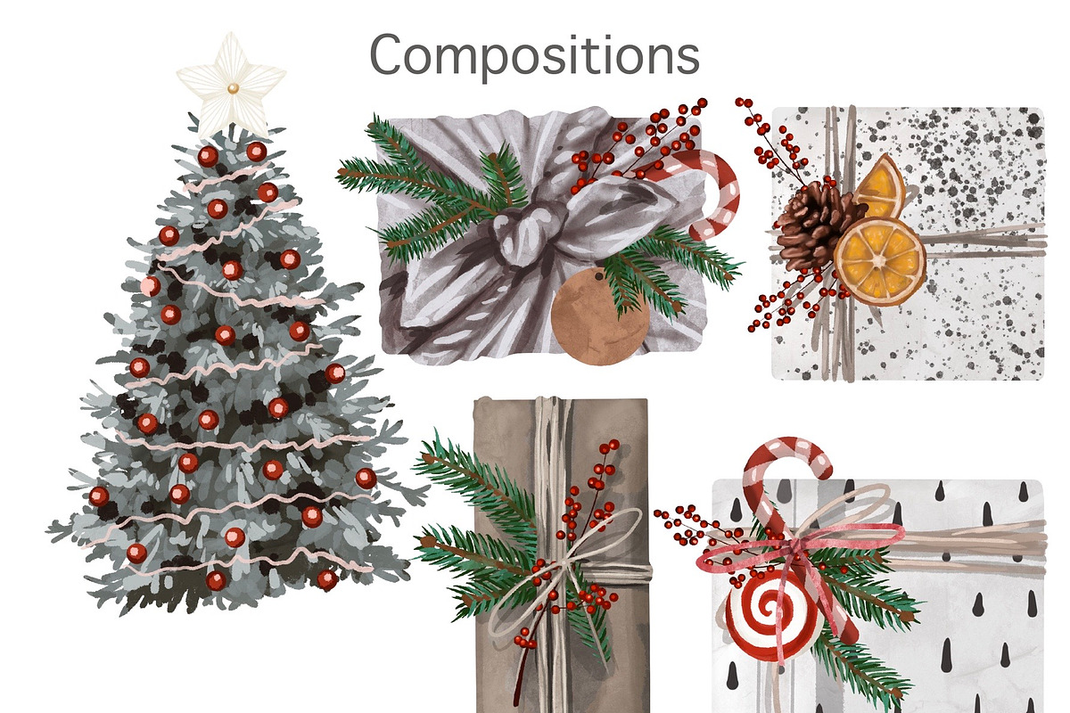 Gift Box DIY Watercolor Clipart, a Decorative Illustration by NNclipart (Photo 5 of 6)