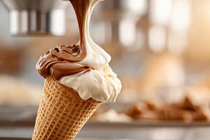 Sweet soft-serve in waffle cone, a Food & Drink Photo by AlyaAnd