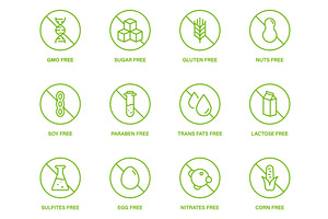 Free Sugar, Corn, GMO, Dairy Icons, a Food Illustration by Vector Creator