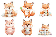 Whimsical Funny Easter Fox Clipar, an Illustration by GatewayDesign (Thumbnail 2 of 5)