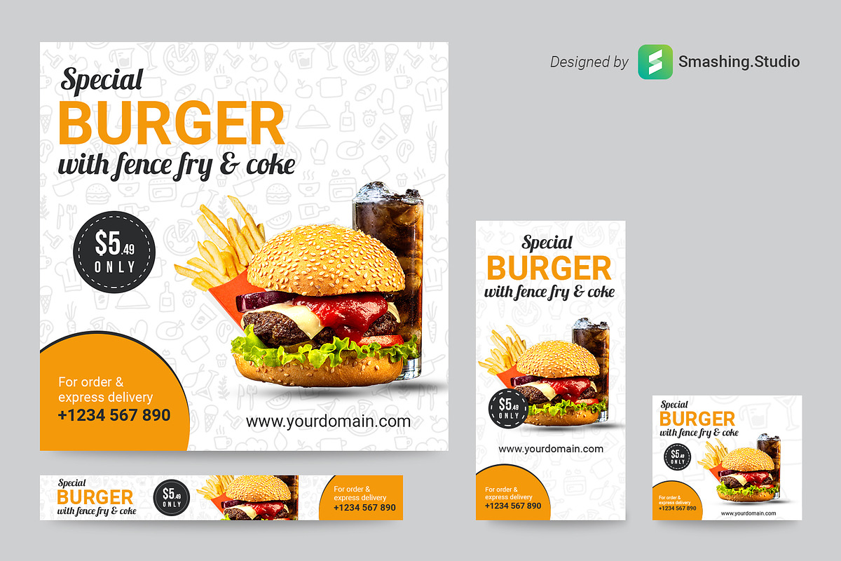 Burger Web Banner Set, a Templates & Theme by Smashing_Studio (Photo 2 of 3)