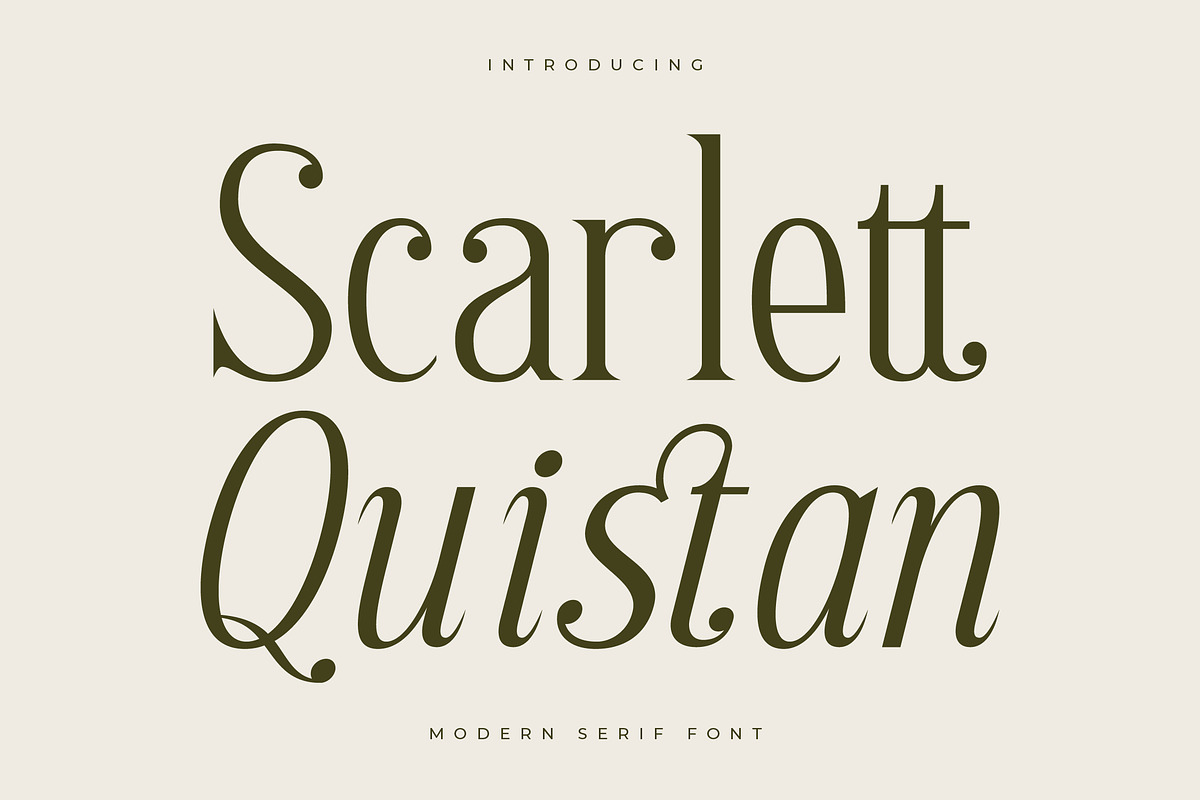 Scarlett Quistan Modern Serif Font, a Serif Font by Letterena Studios (Photo 1 of 15)