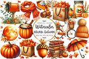 Watercolor Orange Autumn Clipart, an Illustration by OK Design (Thumbnail 1 of 5)